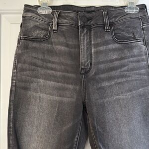 AE Grey Distressed Hi-Rise Stretch Jean